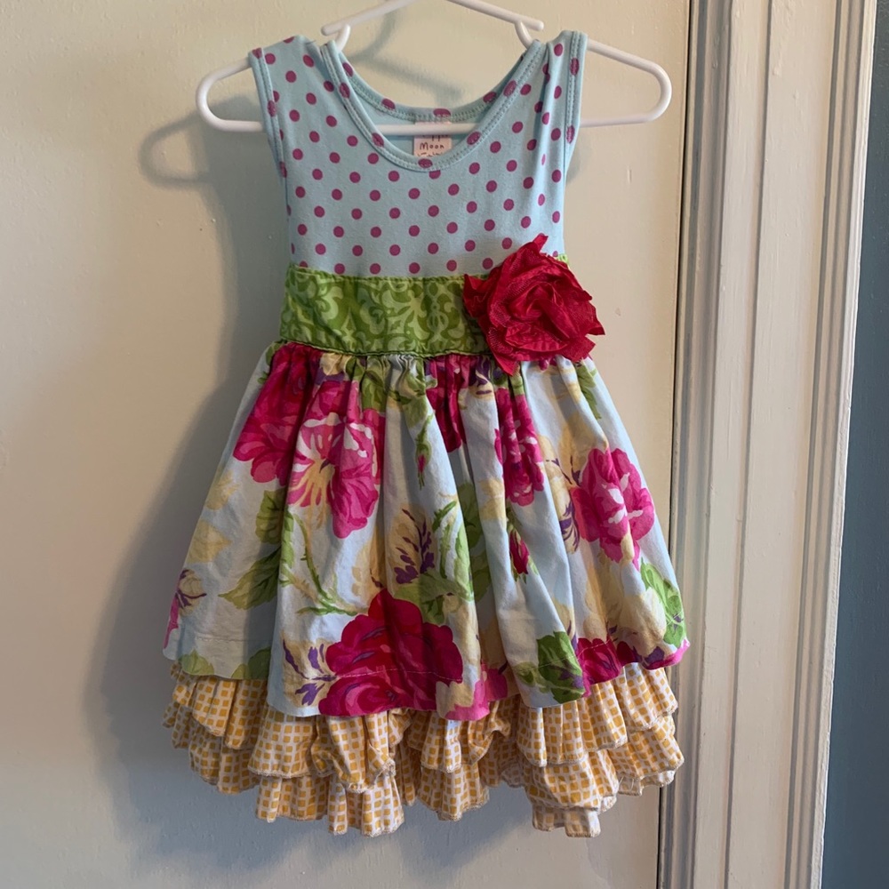 Giggle Moon Ruffle & Polka Dot Dress size 4